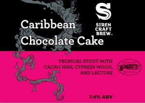 Caribbean chocolate cake label