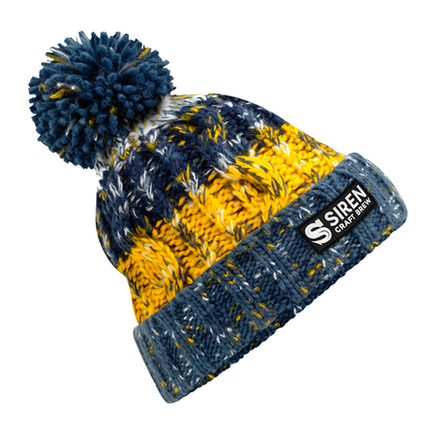 Knitted Bobble Hat - Marine Splash