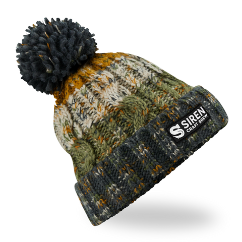 Knitted Bobble Hat - Autumn Moss