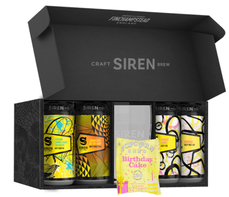 Birthday Gift Pack Gift Set | Mixed% | 4 x 440ml / 1 x glass - Siren