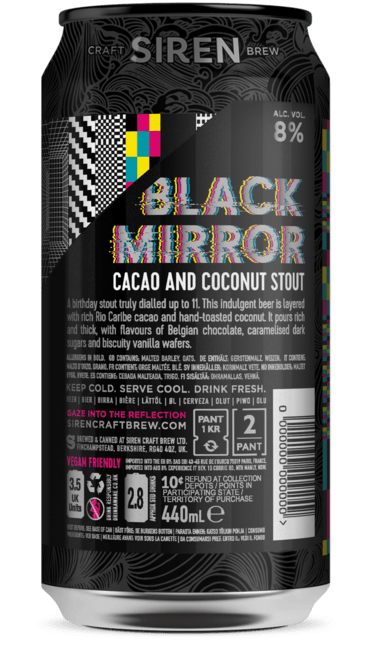 Black Mirror Anniversary Cacao and Coconut Stout | 8% | 440ml - Siren