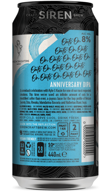 Oats On Oats: Anniversary Edition Anniversary DIPA | 8% | 440ml - Siren