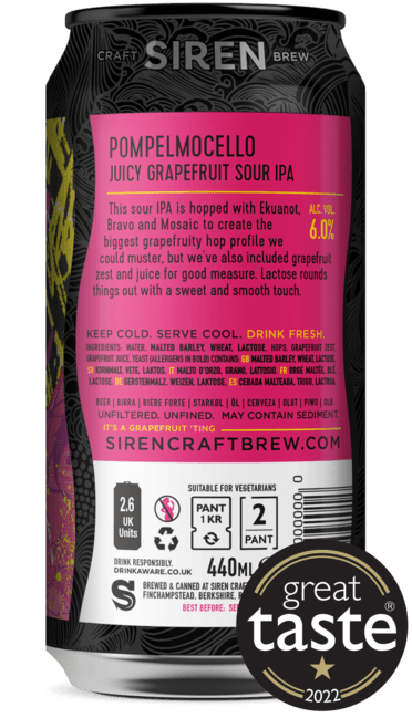 Pompelmocello Juicy Grapefruit Sour IPA | 6% | 440ml - Siren