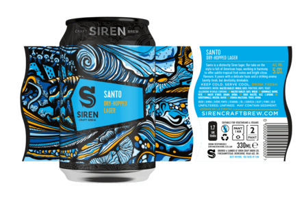 Santo Dry-Hopped Lager | 5% | 330ml - Siren