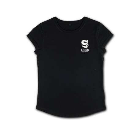 Women's Roll-Sleeve Tee - Black - Siren