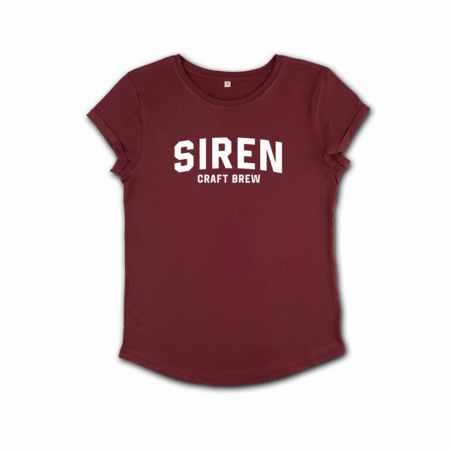 Women's Roll-Sleeve Tee - Burgundy - Siren