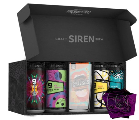 Hop Heads Gift Pack Great for Father's Day | 4.5% - 8.6% | 4 x 440ml / 1 x Glass - Siren